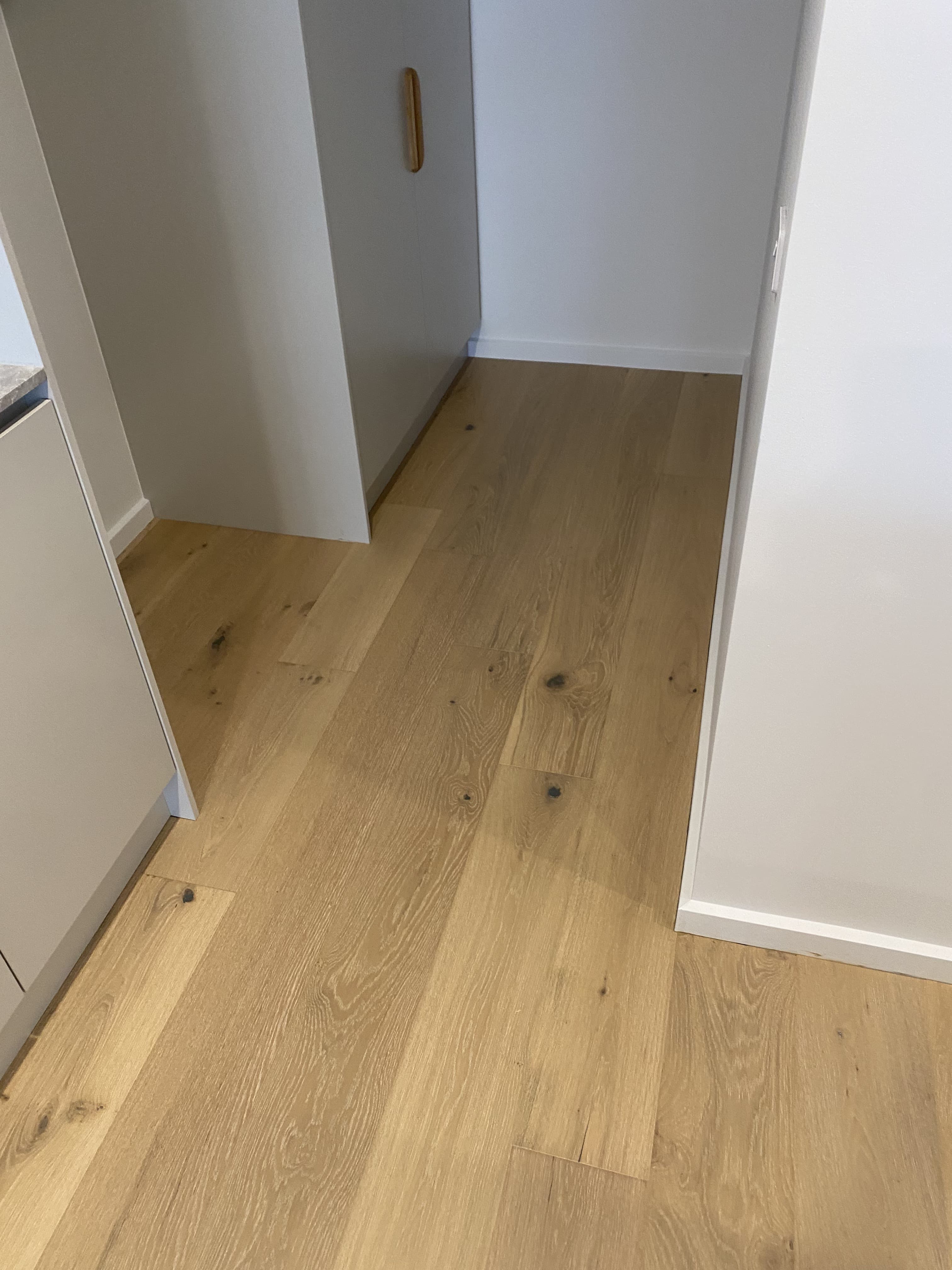 Natural European oak hybrid flooring hallway corridor new build Melbourne