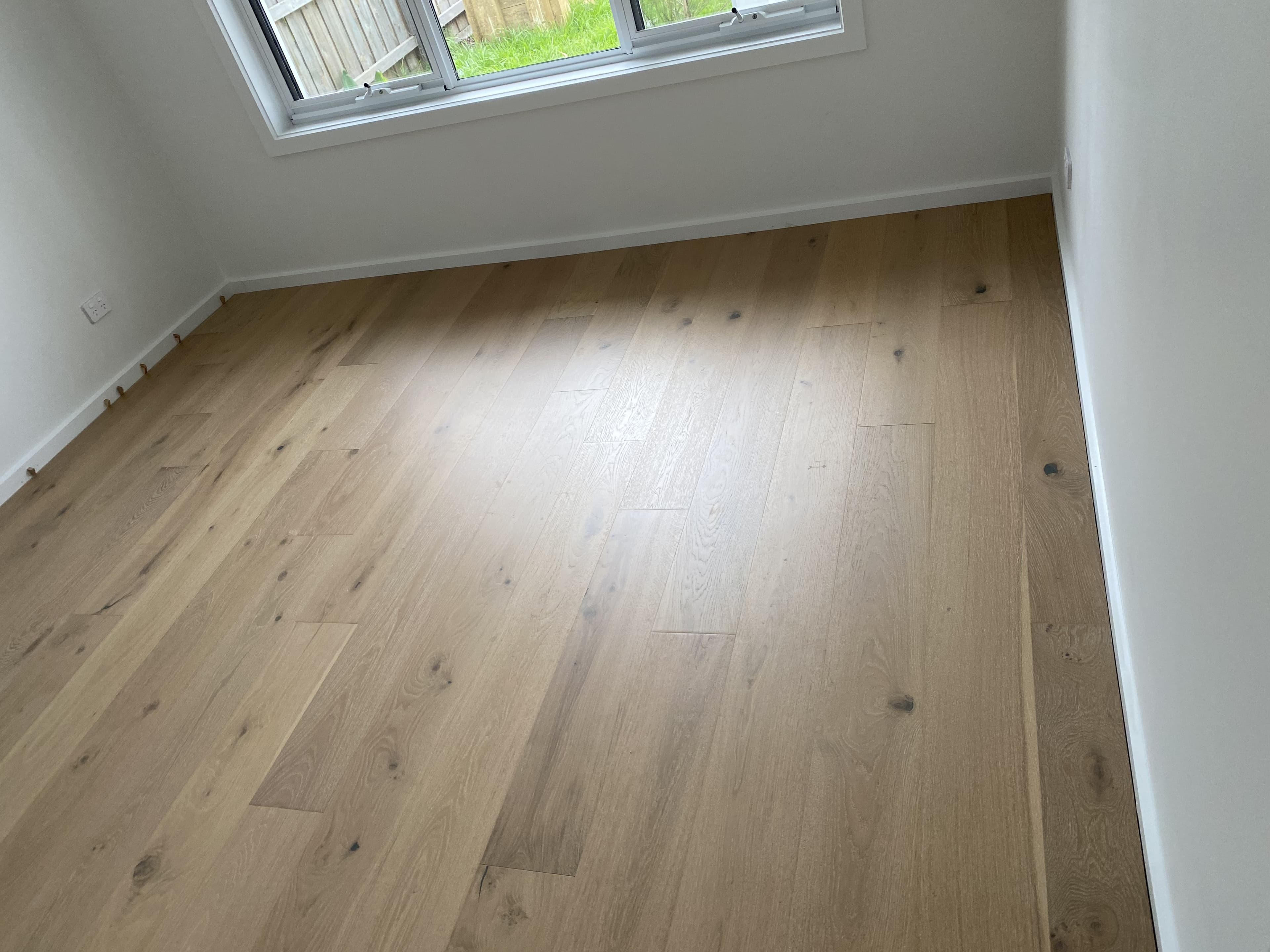 Natural European oak hybrid flooring bedroom new build Melbourne